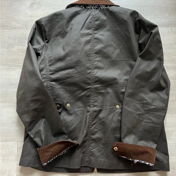 J. Crew Olive Jacket with Floral Collar - Picture 5 of 5